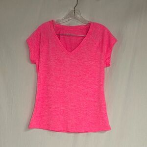 Women's Pink V-Neck Athletic Top